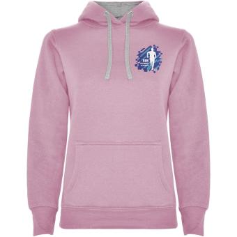 Urban women's hoodie, bright pink, marl grey Bright pink, marl grey | L