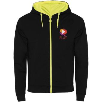 Fuji unisex sweat jacket, fluo yellow/black Fluo yellow/black | L