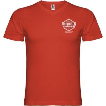 Samoyedo short sleeve men's v-neck t-shirt, red Red | L