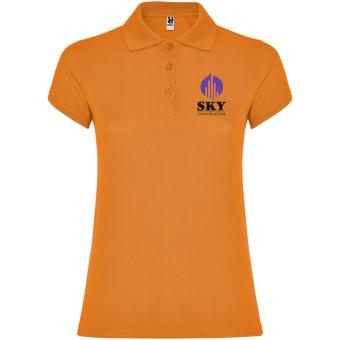 Star short sleeve women's polo, orange Orange | L