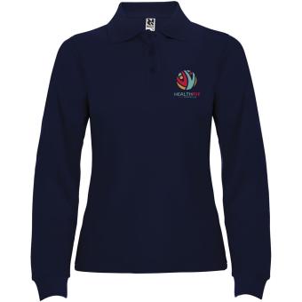 Estrella Langarm Poloshirt für Damen, marineblau Marineblau | 5XL