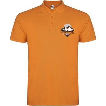 Star short sleeve men's polo, orange Orange | L
