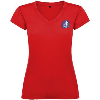 Victoria short sleeve women's v-neck t-shirt, red Red | L
