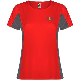 Shanghai 140 g/m² short sleeve women's sports t-shirt, red dark lead Red dark lead | S