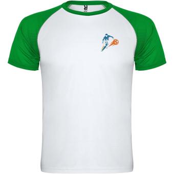 Indianapolis 140 g/m² short sleeve unisex sports t-shirt, fern green/white Fern green/white | L