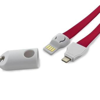 2-in-1 Kabel Lanyard Rot