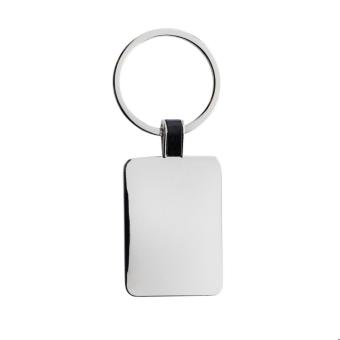 XD Collection RCS recycled zinc alloy rectangle keyring Silver
