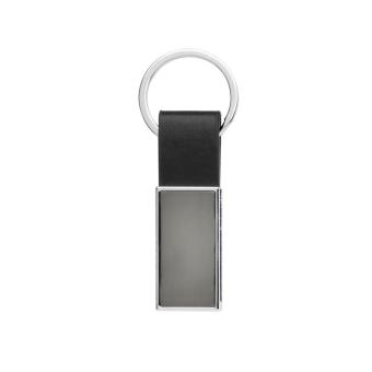 XD Collection Luxury PU keychain RCS recycled zinc alloy Black