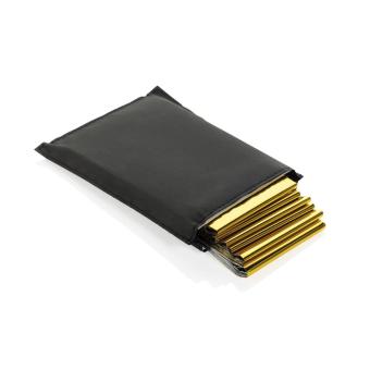 XD Collection Solra emergency blanket in RCS recycled RPET pouch Black