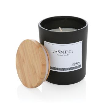 Ukiyo deluxe scented candle with bamboo lid Black