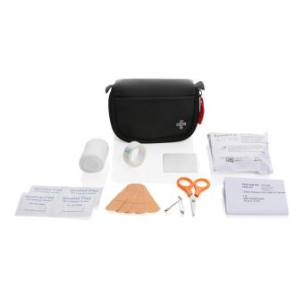 XD Collection Kleines Erste-Hilfe-Set in RCS recycelter Nubuk-PU Tasche Schwarz