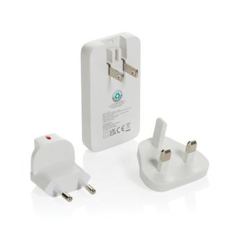 XD Collection Fluxo RCS 65W flat GAN charger with universal connectors White