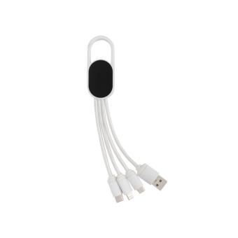 XD Collection 4-in-1 Kabel mit Karabiner-Clip Weiß