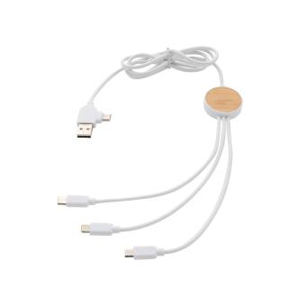 XD Collection Ontario 6-in-1 Kabel aus RCS recyceltem Kunststoff Weiß