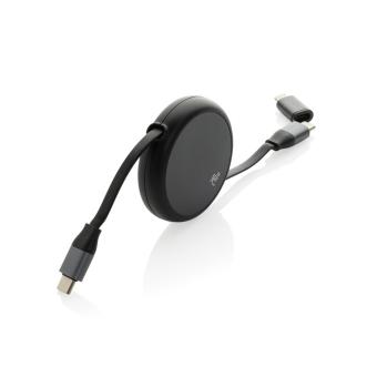 XD Xclusive Terra ausziehbares 240W 2-in-1 Kabel aus RCS rec. Aluminium Schwarz