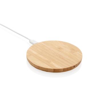 XD Collection Bamboo 5W round wireless charger Brown