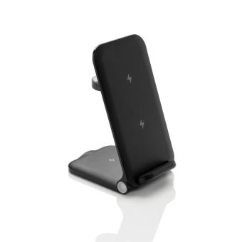 XD Collection Powerpal 3-in-1 15W-Ladegerät aus RCS recyceltem Kunststoff Schwarz