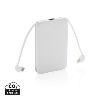 XD Collection 5.000 mAh Pocket Powerbank with integrated cables 