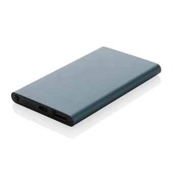 XD Collection RCS recycled plastic/aluminium 4000mah powerbank with type C Aztec blue