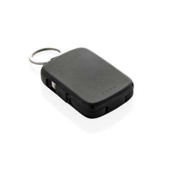 XD Collection Nexo RCS Key-Chain-Powerbank 2.000mAh mit integr. Kabeln Schwarz