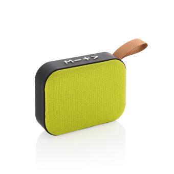 XD Collection Lautsprecher mit Stoffbezug, grün Grün, schwarz