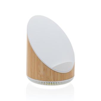 XD Xclusive Ovate bamboo 5W speaker with 15W wireless charger Brown