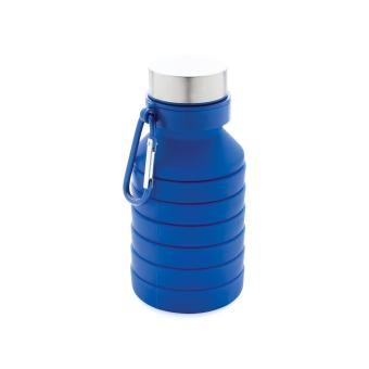 XD Collection Leakproof collapsible silicone bottle with lid Aztec blue
