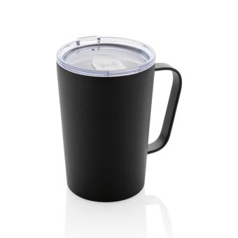 XD Collection RCS Recycled stainless steel modern vacuum mug with lid Black