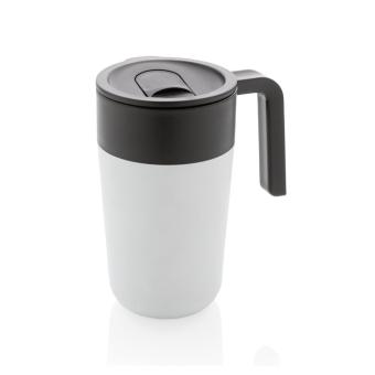 XD Collection GRS recycelte PP und Stainless Steel Tasse mit Griff Weiß