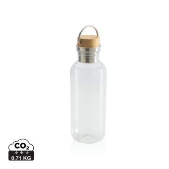 XD Collection GRS RPET bottle with bamboo lid and handle 