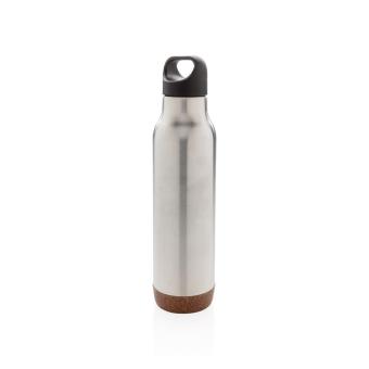 XD Collection Auslaufsichere Vakuum-Flasche mit Kork Silber