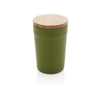 XD Collection GRS rPP-Becher mit Bambusdeckel Grün