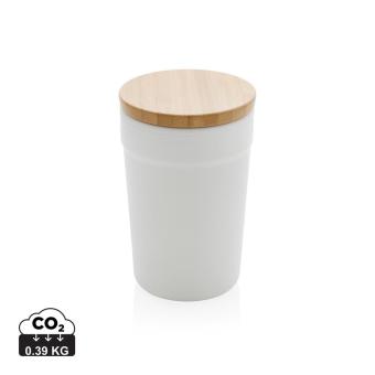 XD Collection GRS certified recycled PP mug with bamboo lid 