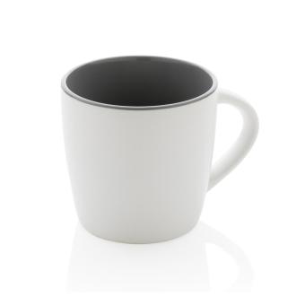 XD Collection Keramiktasse innen coloriert, 300ml Weiß/grau