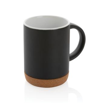 XD Collection Ceramic mug with cork base Black