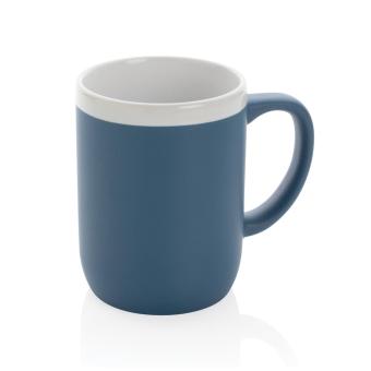 XD Collection Ceramic mug with white rim 300ml Blue/white