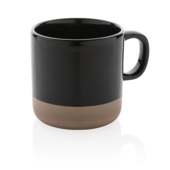 XD Collection Glazed ceramic mug 360ml Black