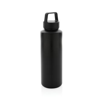XD Collection RCS certified recycled PP water bottle with handle Black