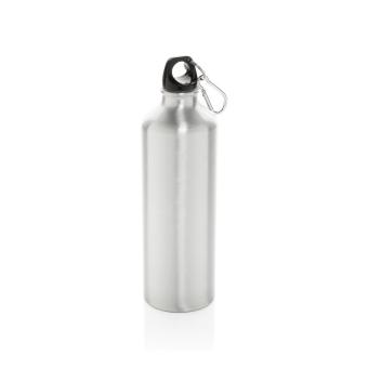 XD Collection XL Aluminium Flasche mit Karabiner Silber/schwarz