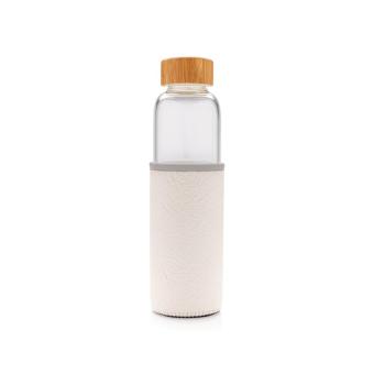 XD Collection Glass bottle with textured PU sleeve White/grey