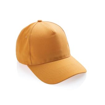 XD Collection Impact 5panel 280gr Recycled cotton cap with AWARE™ tracer Sundial orange