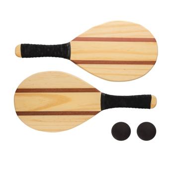 XD Collection Frescobol Tennis-Set aus Holz Braun