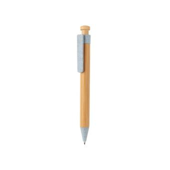 XD Collection Bamboo pen with wheatstraw clip Aztec blue