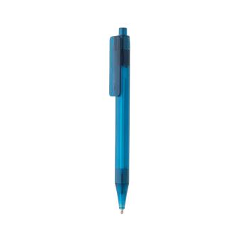 XD Collection GRS rPET X8 transparenter Stift Blau