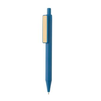 XD Collection GRS rABS Stift mit Bambus-Clip Blau