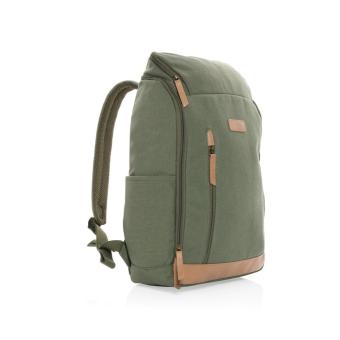 XD Collection Impact AWARE™ 16 oz. recycled canvas 15" laptop backpack Green