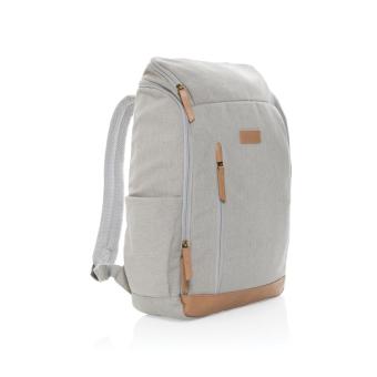 XD Collection Impact AWARE™ 16 oz. recycled canvas 15" laptop backpack Convoy grey