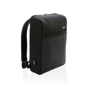 Swiss Peak 15" anti-theft RFID & USB backpack PVC free Black