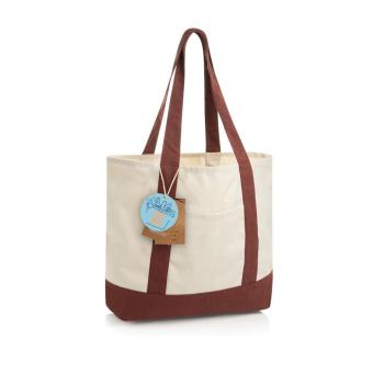 XD Xclusive SHOP LOCAL AWARE™ recycled cotton 350gsm Tote bag Burgundy red
