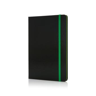 XD Collection Deluxe Hardcover A5 Notizbuch mit coloriertem Beschnitt, grün Grün, schwarz
